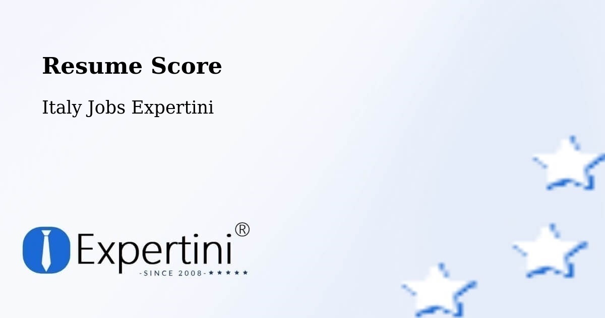Resume Score & Job Description Match Tool – Corbetta - Italy Jobs Expertini